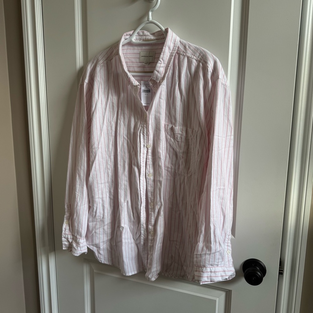 NWT American Eagle Outfitters Pink Striped Button-Up Shirt